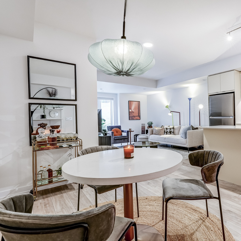Staged townhome at The Towns at York Mills & Leslie.